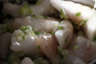 Crevetten-Schweinefleisch-Ravioli gekocht